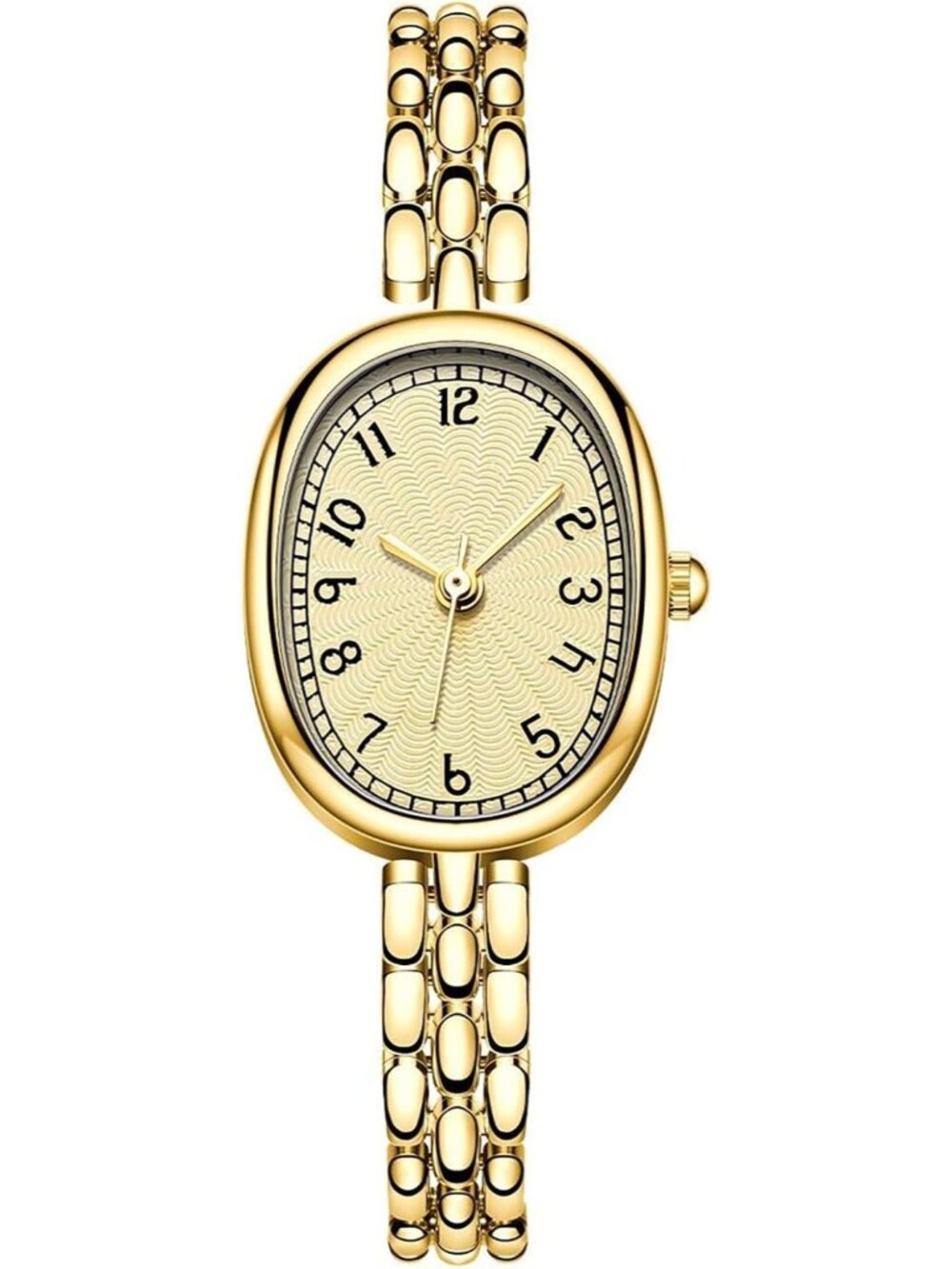 Womens Gold Vintage Oval Elegant Bracelet Analog Dress Buckle Wristwatch